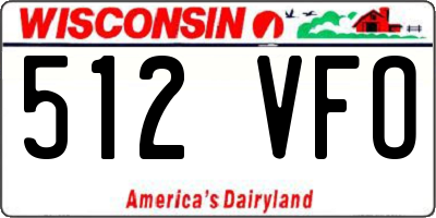 WI license plate 512VFO