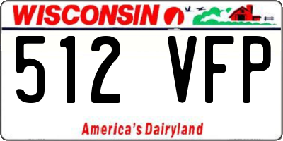 WI license plate 512VFP