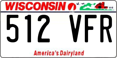 WI license plate 512VFR