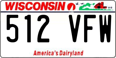 WI license plate 512VFW
