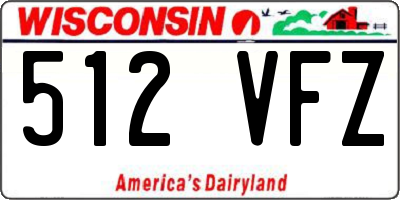 WI license plate 512VFZ
