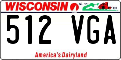 WI license plate 512VGA