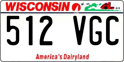 WI license plate 512VGC