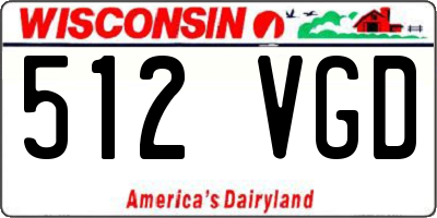 WI license plate 512VGD