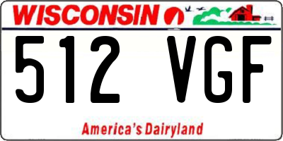 WI license plate 512VGF