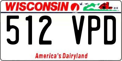 WI license plate 512VPD