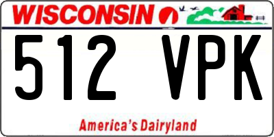 WI license plate 512VPK