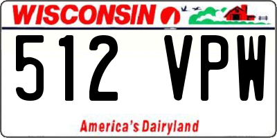 WI license plate 512VPW