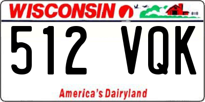 WI license plate 512VQK