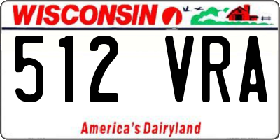 WI license plate 512VRA