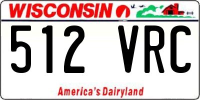 WI license plate 512VRC