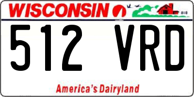 WI license plate 512VRD