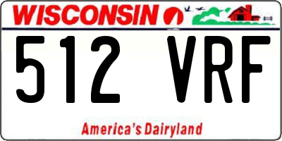 WI license plate 512VRF