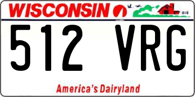 WI license plate 512VRG