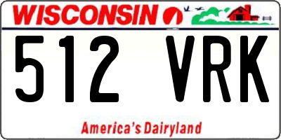 WI license plate 512VRK