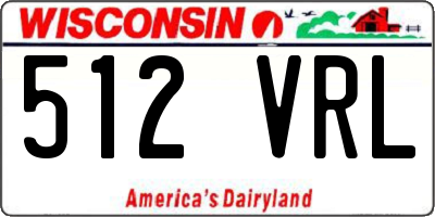 WI license plate 512VRL