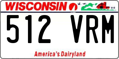 WI license plate 512VRM