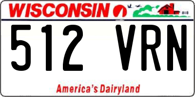 WI license plate 512VRN