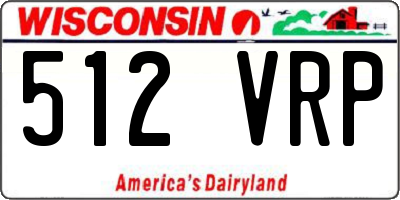 WI license plate 512VRP