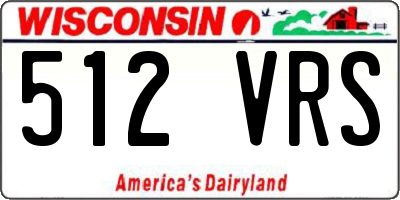 WI license plate 512VRS