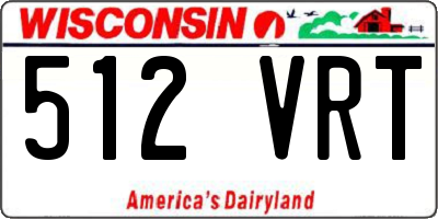 WI license plate 512VRT