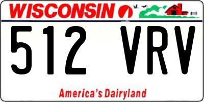 WI license plate 512VRV