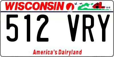 WI license plate 512VRY