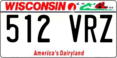 WI license plate 512VRZ