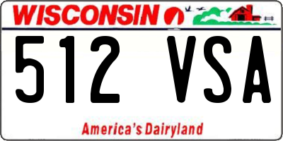 WI license plate 512VSA