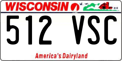 WI license plate 512VSC