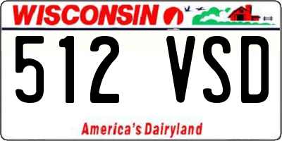 WI license plate 512VSD