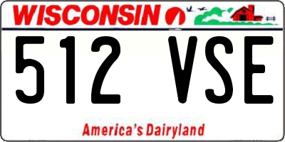 WI license plate 512VSE