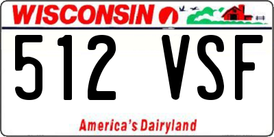 WI license plate 512VSF