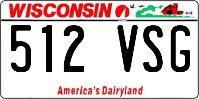 WI license plate 512VSG
