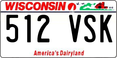 WI license plate 512VSK