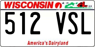 WI license plate 512VSL