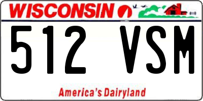 WI license plate 512VSM