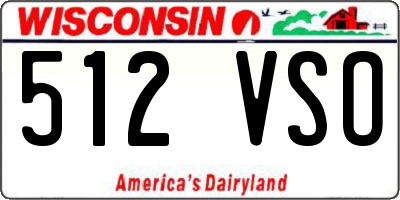 WI license plate 512VSO