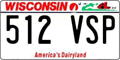 WI license plate 512VSP