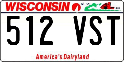WI license plate 512VST