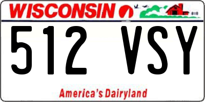 WI license plate 512VSY