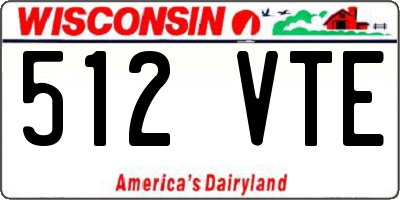 WI license plate 512VTE