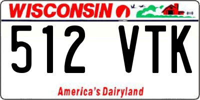 WI license plate 512VTK