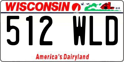 WI license plate 512WLD