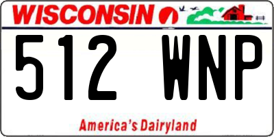 WI license plate 512WNP