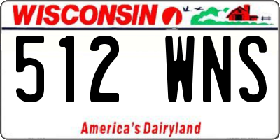 WI license plate 512WNS