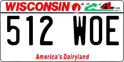 WI license plate 512WOE