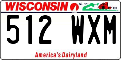 WI license plate 512WXM