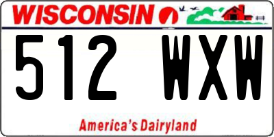WI license plate 512WXW