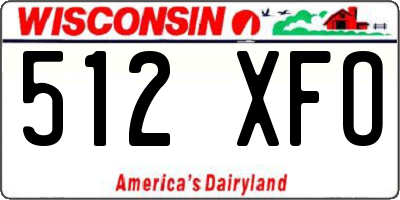WI license plate 512XFO
